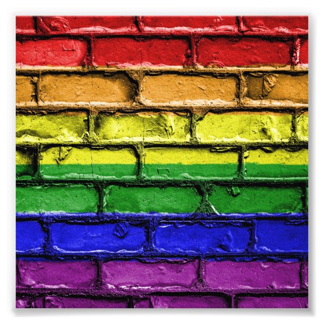 gay pride flag background bricks