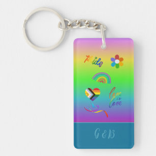 colorful lgbtq gay pride month keychain