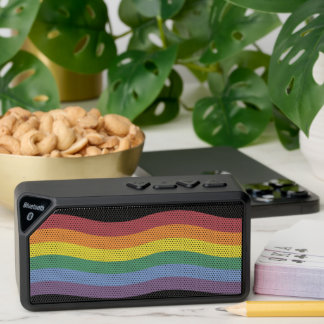 Colorful LGBTQ Rainbow Flag Wave Bluetooth Speaker