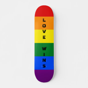 Colorful LGBTQ Rainbow Gay Pride Flag Custom Text Skateboard