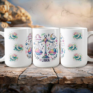 Colorful Libra Scales Zodiac Astrology Coffee Mug