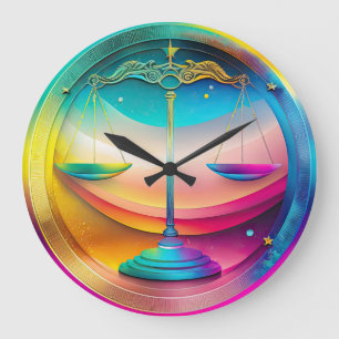 Colorful Libra Zodiac Wall Clock
