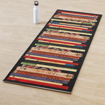 Colorful Library Books Abstract Pattern Yoga Mat