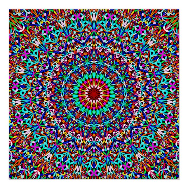 Colorful Life Garden Mandala Poster (Front)