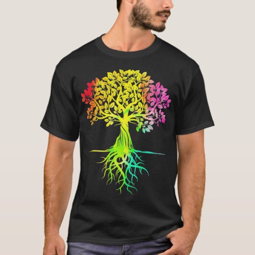 Colorful Life Is Really Good Vintage Unique Tree A T_Shirt