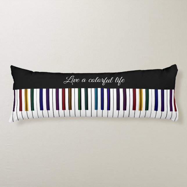 Colorful Life Music Piano Keyboard Body Pillow (Front)