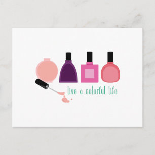 Colorful Life Nail Polish Postcard