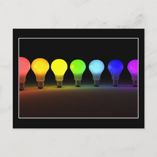 Colorful light bulbs _ Postcard