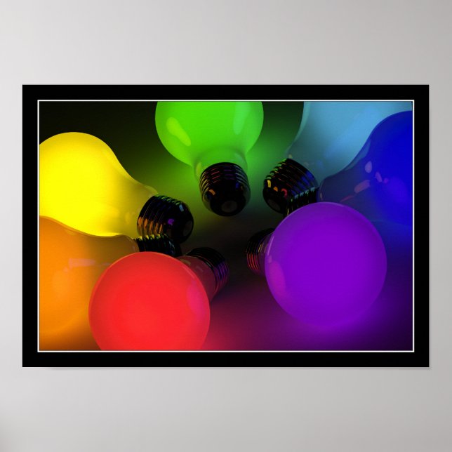 Colorful light bulbs - Poster (Front)