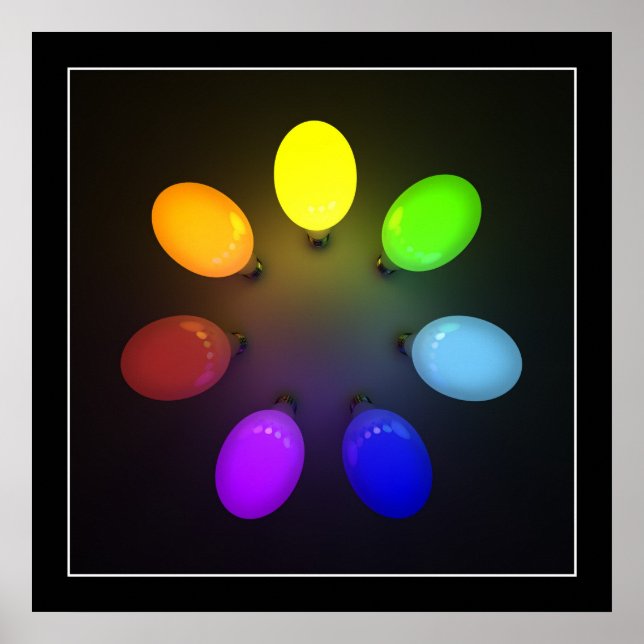 Colorful light bulbs - Poster (Front)