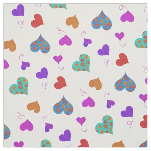 Colorful Light Heart Pattern _ Cute Cheerful Girly Fabric