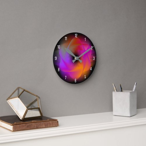 Colorful light images design round clock