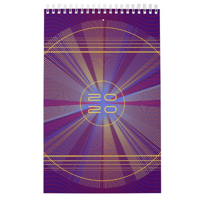 Colorful Light Rays, Abstract & Psychedelic Trippy Calendar (Cover)