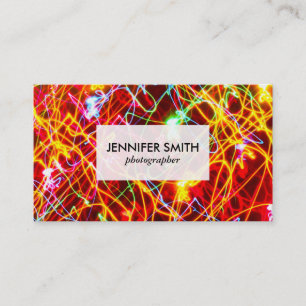 Colorful Light Trails Business Card