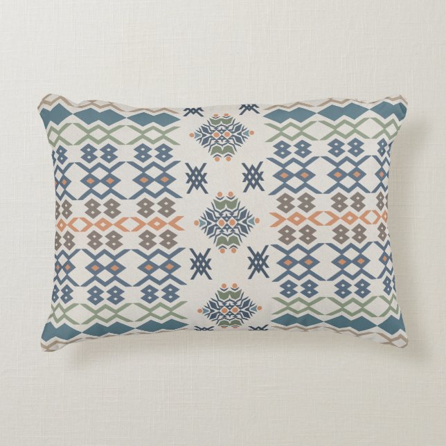 Colorful Light Tribal Abstract Throw Pillow (Front)