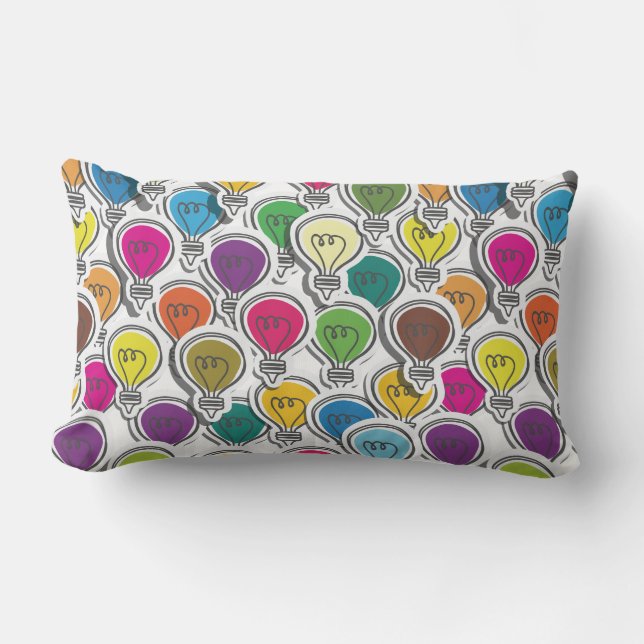Colorful Lightbulbs throw pillows (Front)