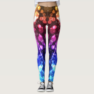 Colorful Lighting Abstract Bokeh Galaxy Stars Leggings