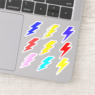 Colorful Lightning Bolt Pack Stickers