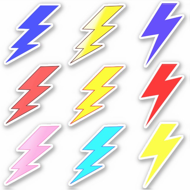 Colorful Lightning Bolt Pack Stickers (Front)