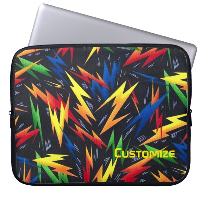 Colorful Lightning Bolts Pattern Laptop Sleeve (Front)