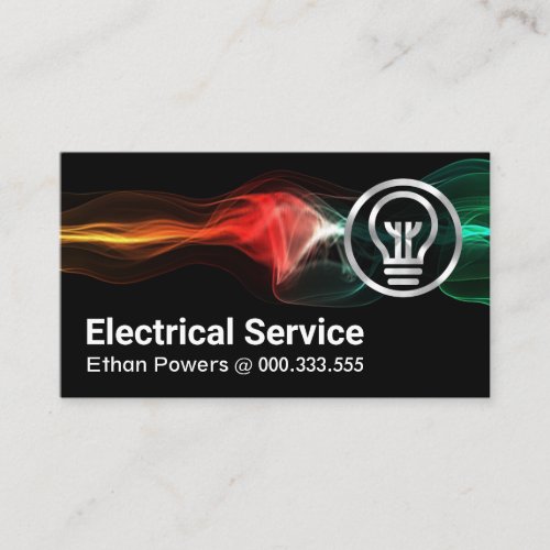 Colorful Lightning Powers Bulb Business Card