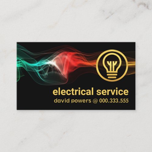 Colorful Lightning Strike Home Electrician Business Card