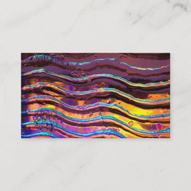 Colorful Lights Behind Wavy Glass Business Card (Front)