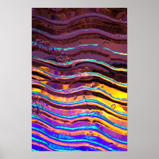 Colorful Lights Behind Wavy Glass Poster (Front)