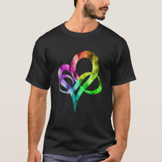 Colorful Lights Infinity Heart Poly Pride Polyamor T-Shirt