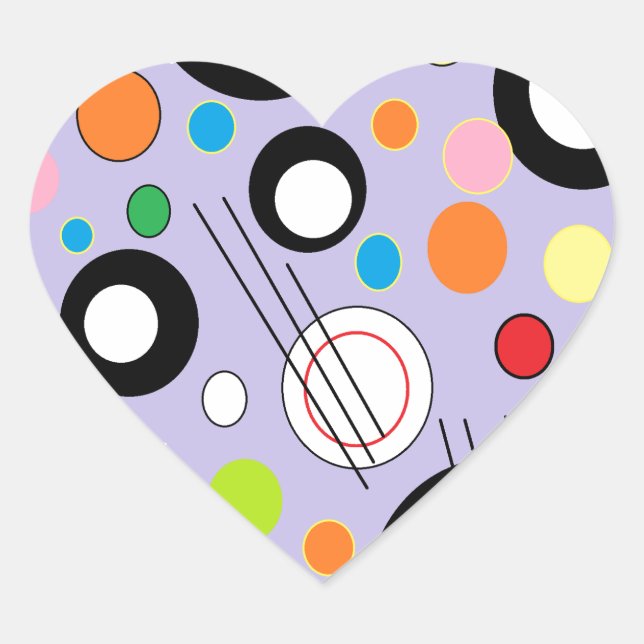 Colorful Lilac Heart Sticker (Front)