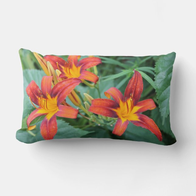 Colorful Lilies Lumbar Pillow (Front)