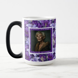 Colorful Lilies Sparkle Outdoor Birthday Color Morph Mug