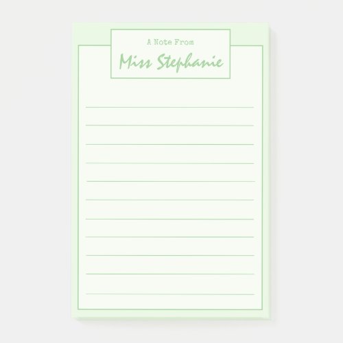 Colorful Lime Green Script From Teacher Post_it Notes