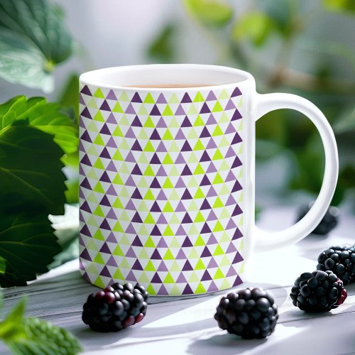 Colorful Lime Purple Geometric Pattern Coffee Mug