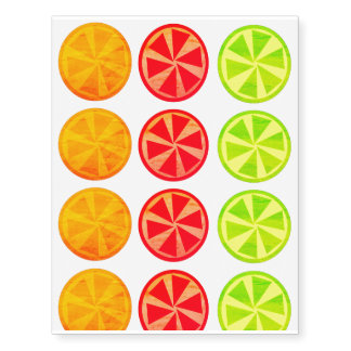 Colorful Limes & Lemons Temporary Tattoos