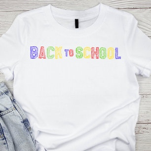 Colorful Line Art Back to School T-Shirt