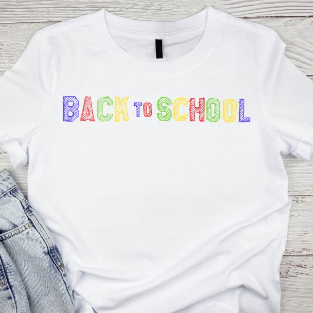 Colorful Line Art Back to School T-Shirt (Creator Uploaded)