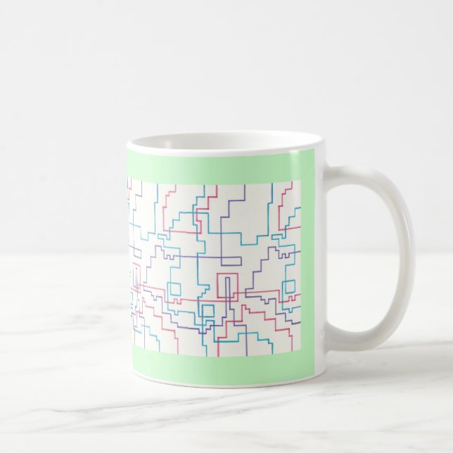 Colorful Line Drawing Schematic Mugs (Right)