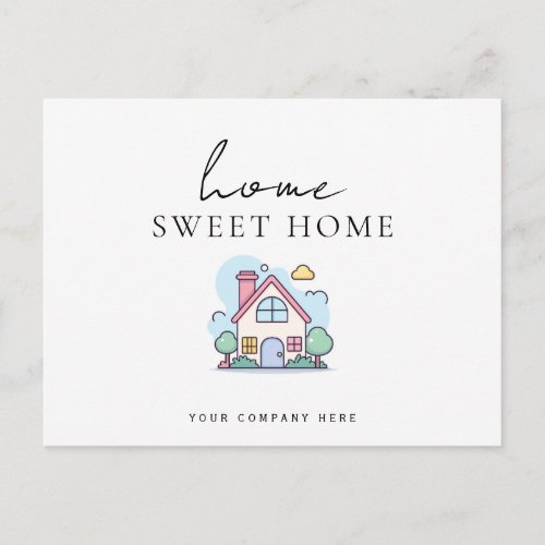 Colorful Line Home Sweet Home New Homeowner Postcard