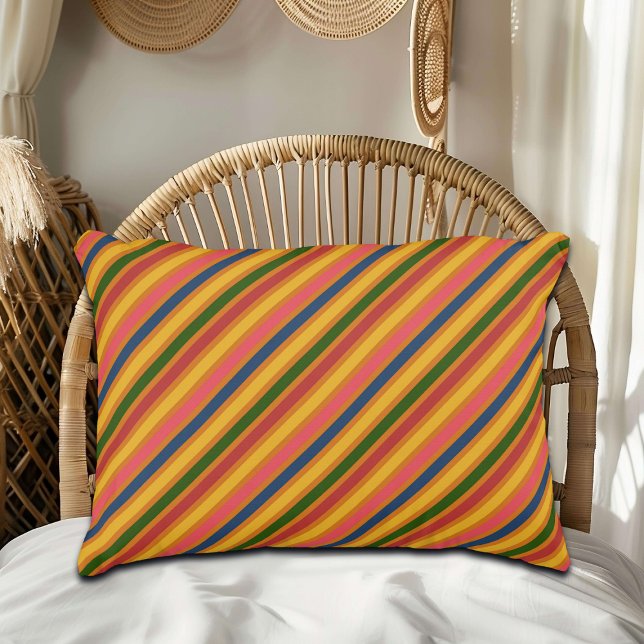 Colorful Line Pattern Accent Pillow (Creator Uploaded)