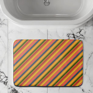 Colorful Line Pattern Bath Mat