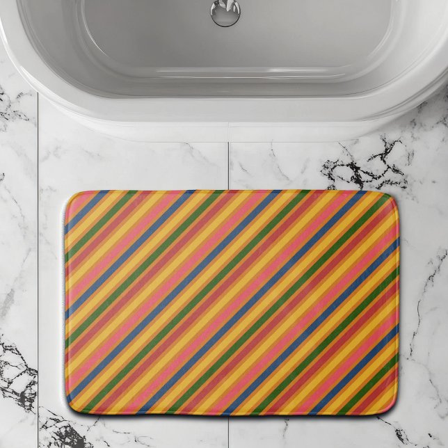 Colorful Line Pattern Bath Mat (Creator Uploaded)