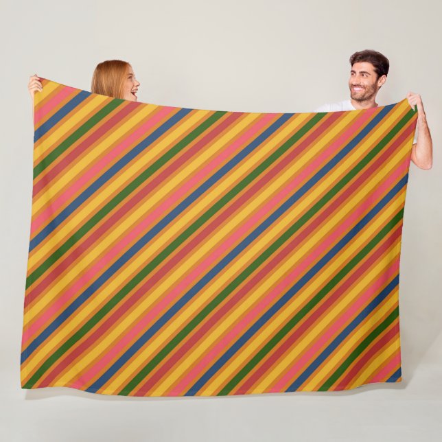 Colorful Line Pattern Fleece Blanket (In Situ)