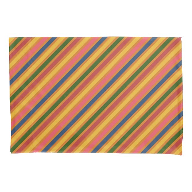 Colorful Line Pattern Pillow Case (Front)