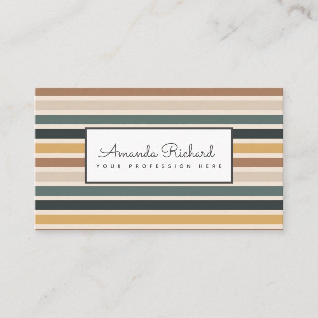 Colorful Lined Business Card (Front)