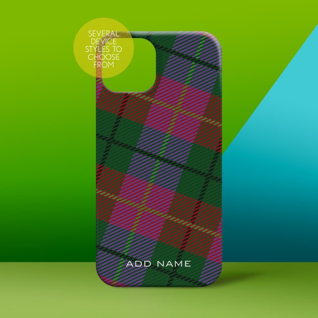 Colorful Linen Plaid Pattern with Custom Name Iphone Case (Creator Uploaded)