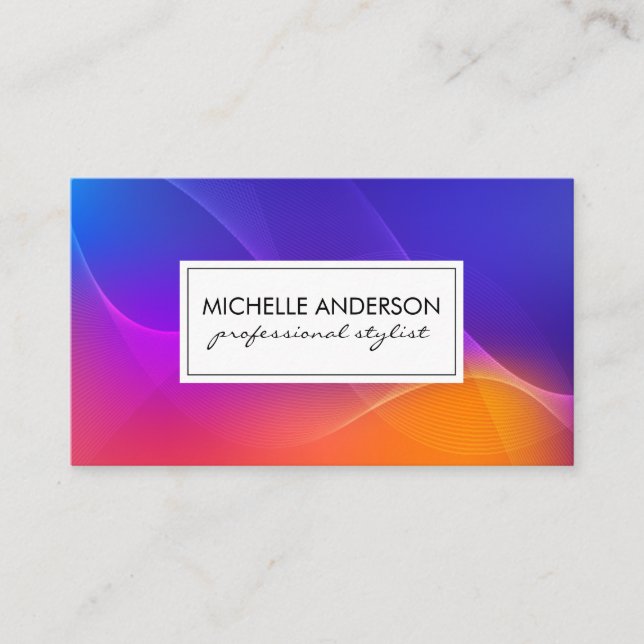 Colorful Lines and Waves Abstract Appointment Card (Front)