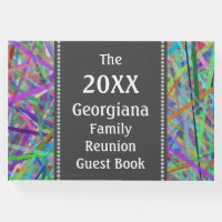 Colorful Lines Family Reunion Guest Book