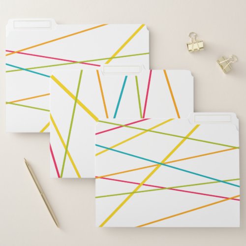 Colorful lines geometric design file folder