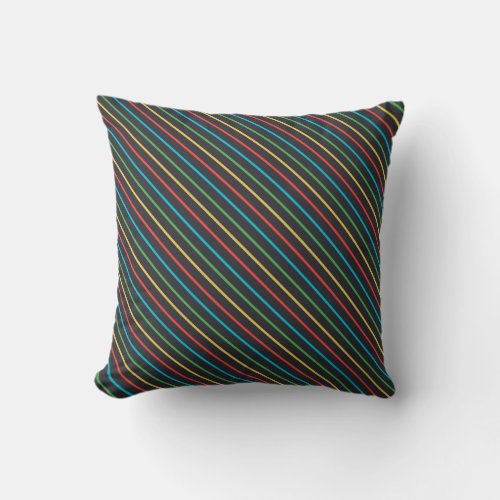 Colorful Lines Pattern Throw Pillow